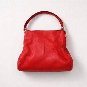Coach Madison Phoebe leather shoulder bag, Coral Orange Color Pre Owned